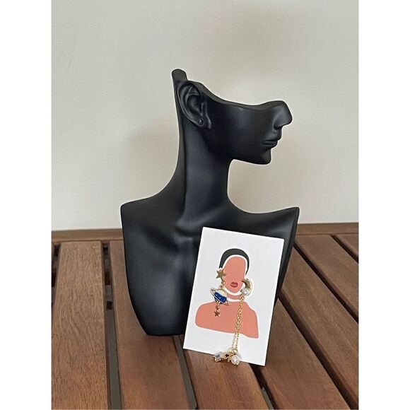 Star and planet asymmetric drop earrings - Picture 4 of 5